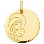 Orf�va m�daille vierge et l'enfant c�lin or jaune
