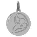 Orfva mdaille vierge  l'enfant moderne (or blanc)