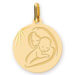 Orfva mdaille vierge  l'enfant moderne or jaune 9k