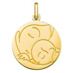 Orf�va m�daille vierge / enfant (or jaune 18k)