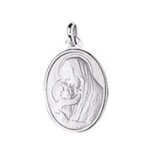 Orf�va m�daille vierge � l'enfant ovale