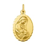 Orfva mdaille vierge  l'enfant ovale bords cisels (or jaune)