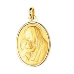 Orfva mdaille vierge  l'enfant ovale en plaqu or