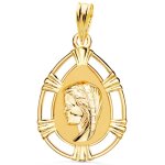Orf�va m�daille vierge goutte ajour�e (or jaune)