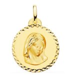 Orfva mdaille vierge marie cisele de face or jaune