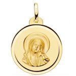 Orfva mdaille vierge marie et l'oiseau bord poli or jaune