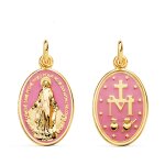 Orfva mdaille vierge miraculeuse mail rose or 18 carats