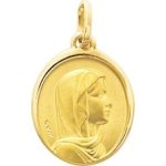 Orf�va m�daille vierge ovale (or jaune 9k)