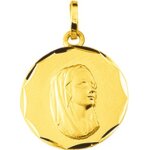 Orfva mdaille vierge le regard au ciel en or jaune 9k