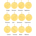 Orfva mdaille zodiaques constellations or jaune 9k