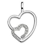 Orfva pendentif 2 coeurs ajours avec diamants