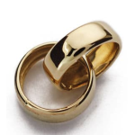 Orfva pendentif alliances de mariage or jaune 9k
