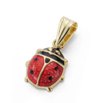 Orfva pendentif coccinelle email rouge (or jaune 9k)