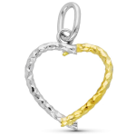 Orfva pendentif coeur bicolore facett en or jaune & or blanc