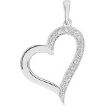 Orfva pendentif coeur courb diamant or blanc