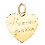 Orfva pendentif coeur maman or jaune 9k