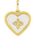 Orfva pendentif coeur en nacre oxydes en plaqu or