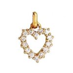 Orf�va pendentif coeur oxydes en or jaune 9k