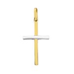 Orfva pendentif croix 2 ors (or jaune et or blanc)
