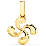 Orfva pendentif croix basque miroir en or jaune