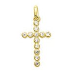 Orf�va pendentif croix avec brillants