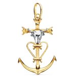 Orfva pendentif croix camarguaise en or jaune & blanc