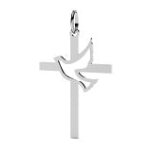Orfva pendentif croix et colombe ajour or blanc