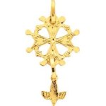 Orfva pendentif croix huguenote ajoure (or jaune 9k)