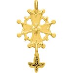 Orfva pendentif croix huguenote en plaqu or