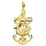 Orfva pendentif croix marine or jaune 9k