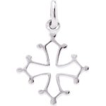 Orféva pendentif croix occitane or blanc 9 carats Orféva pendentif croix occitane or blanc 9 carats