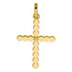 Orfva pendentif croix perle et diamant (or jaune)