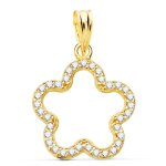 Orfva pendentif fleur oxydes en or jaune