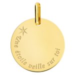 Orf�va pendentif jeton  une �toile veille sur toi