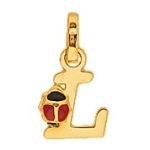 Orfva pendentif lettre l coccinelle