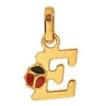 Orfva pendentif lettre e coccinelle