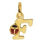 Orfva pendentif lettre f coccinelle