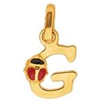 Orfva pendentif lettre g coccinelle