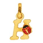 Orfva pendentif lettre h coccinelle