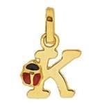 Orfva pendentif lettre k coccinelle
