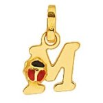 Orfva pendentif lettre m coccinelle