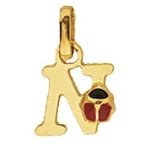 Orfva pendentif lettre n coccinelle