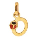 Orfva pendentif lettre o coccinelle