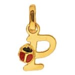 Orfva pendentif lettre p coccinelle
