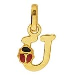 Orfva pendentif lettre u coccinelle