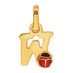Orfva pendentif lettre w coccinelle