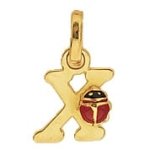 Orfva pendentif lettre x coccinelle
