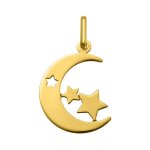 Orf�va pendentif lune �toil�e (or jaune)