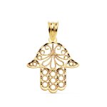 Orfva pendentif main de fatma motifs tresss en or jaune