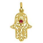 Orfva pendentif main de fatma avec rubis